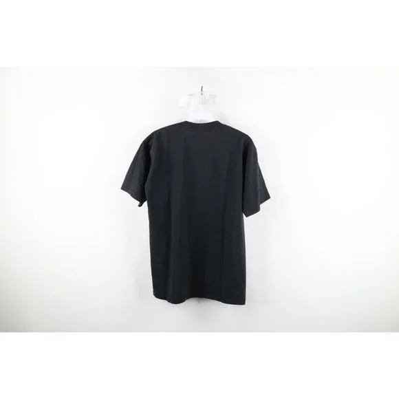 Vintage 90s Streetwear Mens Size Medium Faded Blank Short Sleeve T-Shirt Black - Picture 5 of 7